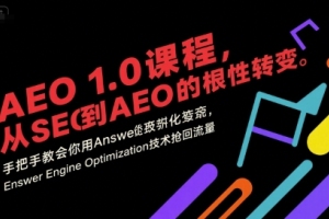 掌握全新AEO技术，实现流量突破：大卫AEO 1.0 课程详解