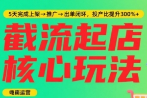 淘宝截流快速起店技巧，5天内实现上架推广出单闭环，轻松掌握暴力快速起店流程