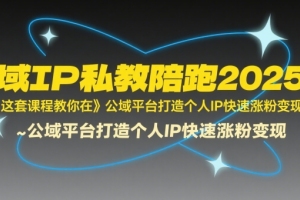 2025年,学习全域IP私教陪跑,让你在公共平台上打造个人IP并实现粉丝增长和变现。