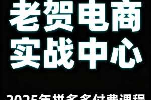 2025年老贺电商拼多多付费课程攻略分享，让你轻松玩转多多