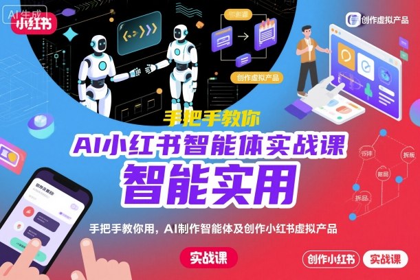 AI小红书智能体实战课，手把手教你用AI制作智能体及创作小红书虚拟产品，提效 内容商业化