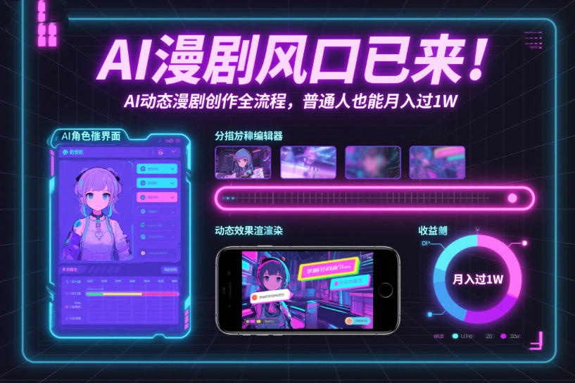 AI漫剧风口已来！AI动态漫剧创作全流程，普通人也能月入过1W